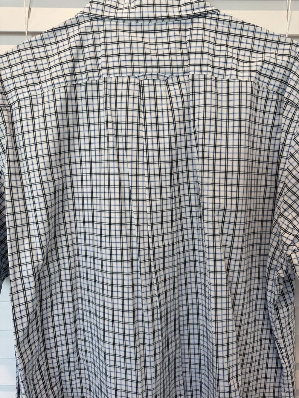Nautica Men’s XXL Button Down Blue Plaid 100% Cotton Short Sleeve Dress Shirt - Picture 11 of 14